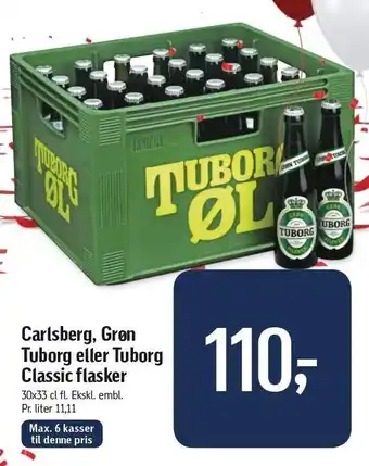 Føtex Carsberg, grøn tuborg el. tuborg classic flasker tilbud