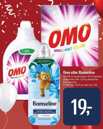 Føtex Omo el. bamseline tilbud