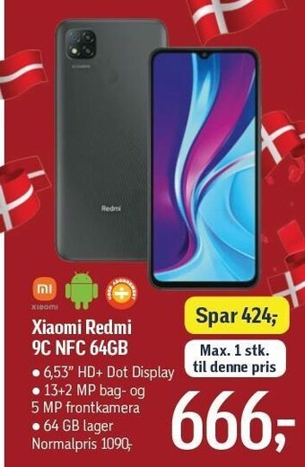 Føtex Xiaomi redmi 9c nfc 64gb tilbud