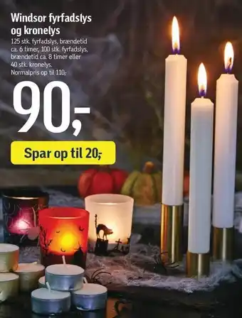 Føtex Windsor fyrfadslys og kronelys tilbud