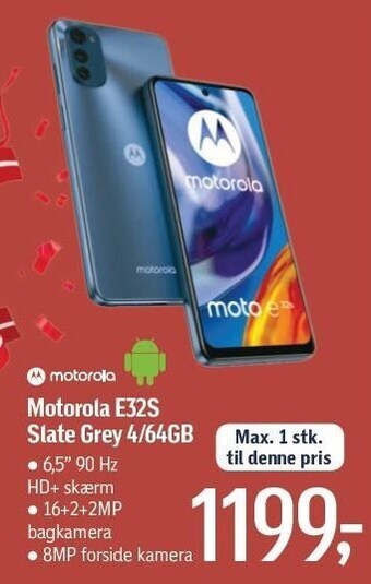 Føtex Motorola e32s slate grey 4/64gb tilbud