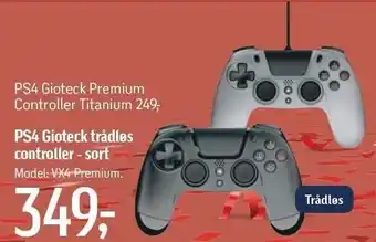 Føtex Ps4 gioteck trådløs controller - sort tilbud