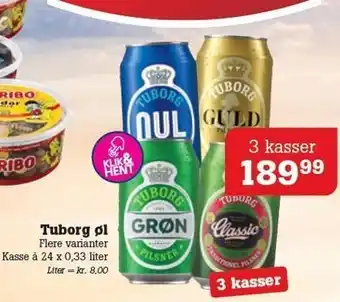 Poetzsch Padborg Tuborg øl 3 kasser tilbud
