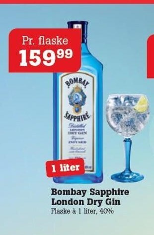 Poetzsch Padborg Bombay sapphire london dry gin tilbud