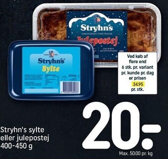 REMA 1000 Stryhn's sylte el. julepostej tilbud