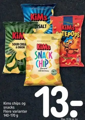 REMA 1000 Kims chips og snacks tilbud