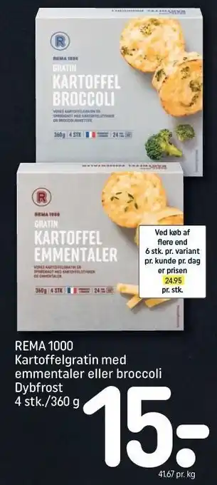 Kartoffelgratin med emmentaler el. broccoli