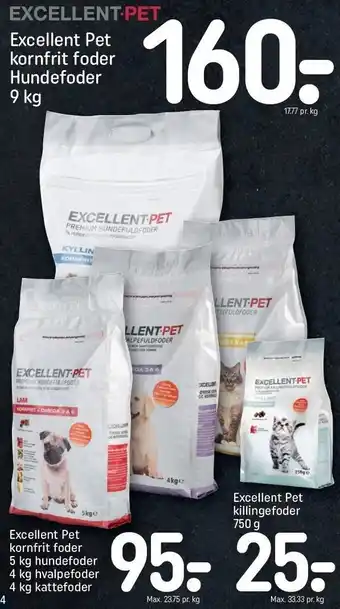 REMA 1000 Excellent pet kornrit hundefoder flere varianter el. killingefoder tilbud