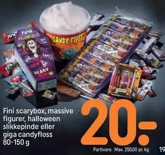 REMA 1000 Fini scarybox massive figurer, halloween slikkepinde el. giga candyfloss tilbud