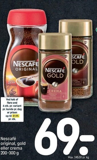 REMA 1000 Nescafé original, gold el. crema tilbud