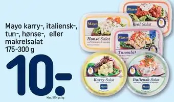REMA 1000 Mayo karry-, italiensk-, tun-, hønse-, el. makrelsalat tilbud