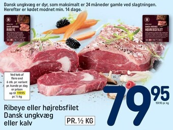 REMA 1000 Ribeye el. højrebsfilet tilbud