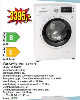 Harald Nyborg Vaske-tørremaskine tilbud
