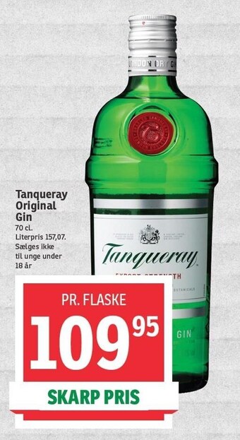 SPAR Tanqueray original gin tilbud