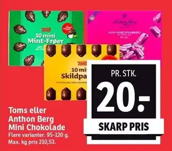 SPAR Toms el. anthon berg mini chokolade tilbud