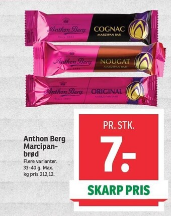 SPAR Anthon berg marcipanbrød tilbud