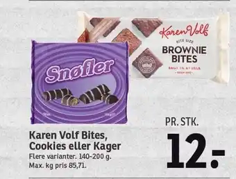 SPAR Karen volf bites cookies el. kager tilbud