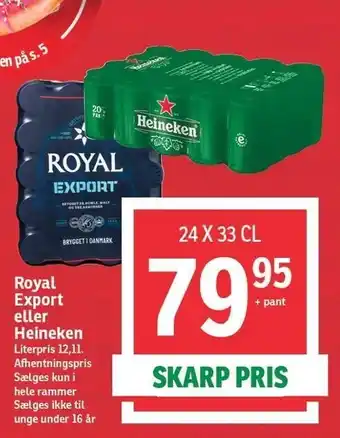 SPAR Royal export el. heineken tilbud