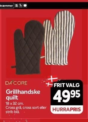Din Isenkræmmer Grillhandske quilt tilbud