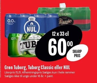 Min Købmand Grøn tuborg, tuborg classic el. nul tilbud
