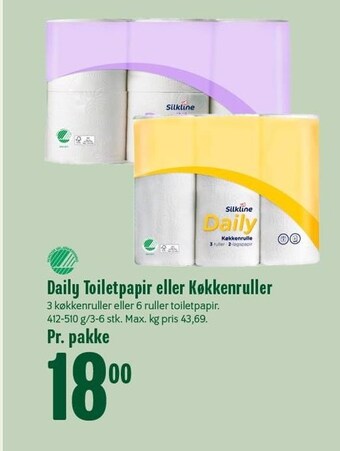 Min Købmand Daily toiletpapir eller køkkenruller tilbud