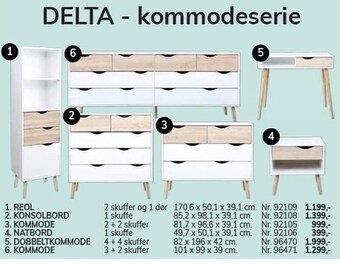 Daells Bolighus Delta kommodeserie tilbud