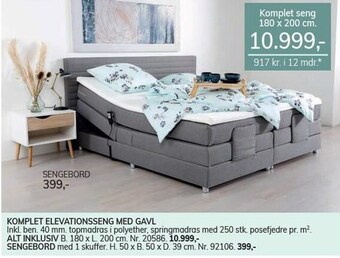 Daells Bolighus Komplet elevationsseng m. gavl tilbud