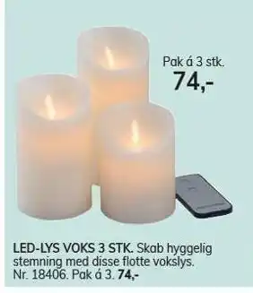 Daells Bolighus Led lys voks 3 stk tilbud