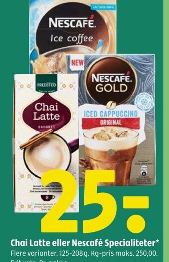 Coop 365 Chai Latte eller Nescafé Specialiteter tilbud