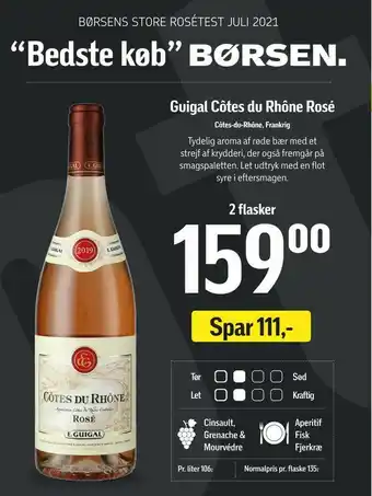 Føtex Guigal Côtes du Rhône Rosé tilbud