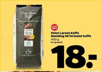 Netto Peter Larsen Kaffe blanding 66 formalet kaffe tilbud