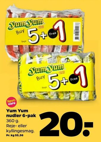 Netto Yum Yum nudler 6-pak tilbud