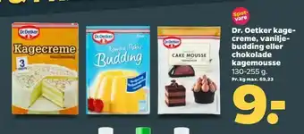 Netto Dr. Oetker kagecreme, vaniljebudding eller chokolade kagemousse tilbud