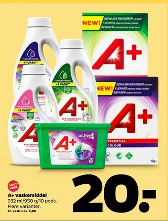 Netto A+ vaskemiddel tilbud