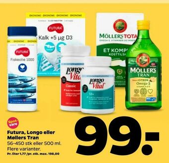 Netto Futura, Longo eller Møllers Tran tilbud