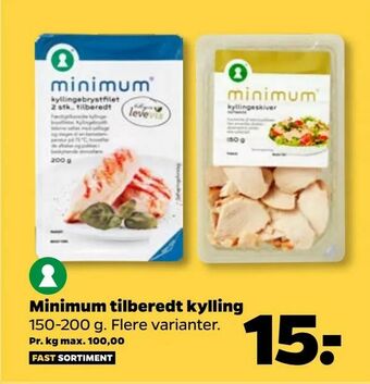 Netto Minimum tilberedt kylling tilbud