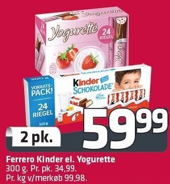 Fleggaard Ferrero kinder el. yogurette tilbud
