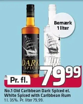 Fleggaard No.1 old caribbean dark spiced el. white spiced with caribbean rum tilbud