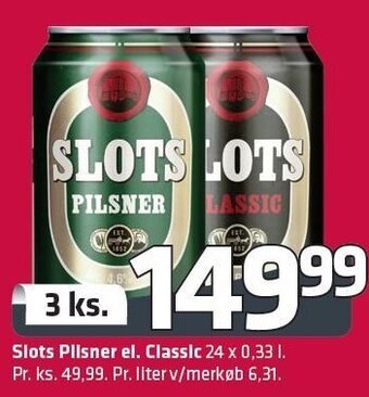 Fleggaard Slots pilsner el. classic tilbud