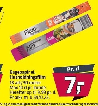Fleggaard Bagepapir el. husholdningsfilm tilbud