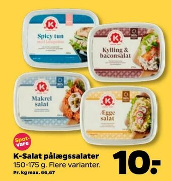 Netto K-Salat pålægssalater tilbud