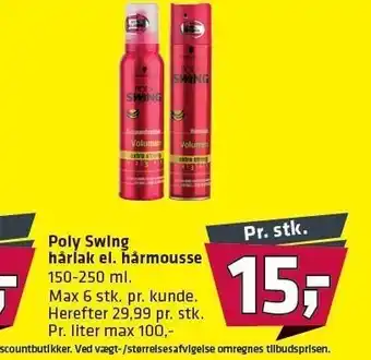 Fleggaard Poly swing hårlak el. hårmousse tilbud