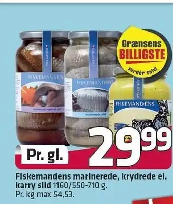 Fiskemandens marinerede, krydrede el. karry sild