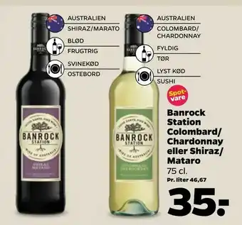 Netto Banrock Station Colombard/ Chardonnay eller Shiraz/ Mataro tilbud