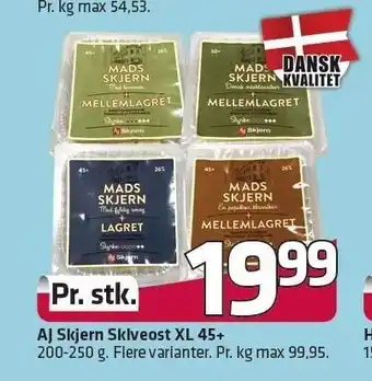 Fleggaard Aj skjern skiveost xl 45+ tilbud
