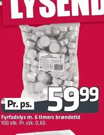 Fleggaard Fyrfadslys m. 6 timers brændetid tilbud