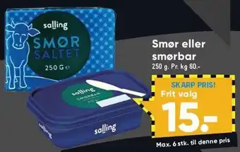 Bilka Salling smør el. smarbar tilbud
