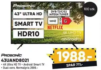 Bilka Prosonic 43" uhd smart tv tilbud