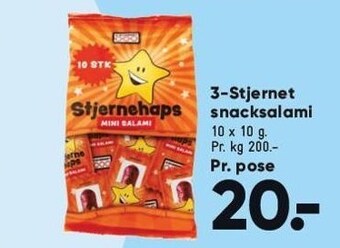 Bilka 3-stjernet snacksalami tilbud