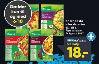 Bilka Knorr pasta- el. risretter tilbud